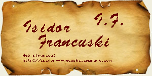Isidor Francuski vizit kartica